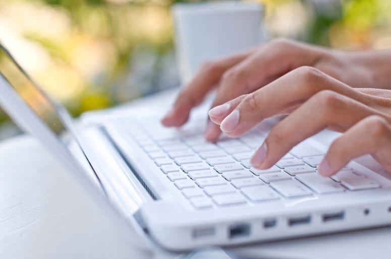 woman typing