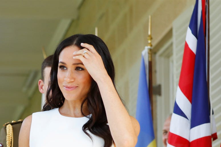 he Duchess of Sussex arrives at Admiralty House in Sydney on the first day of the royal couple's visit to Australia. he Duchess of Sussex arrives at Admiralty House in Sydney on the first day of the royal couple's visit to Australia.