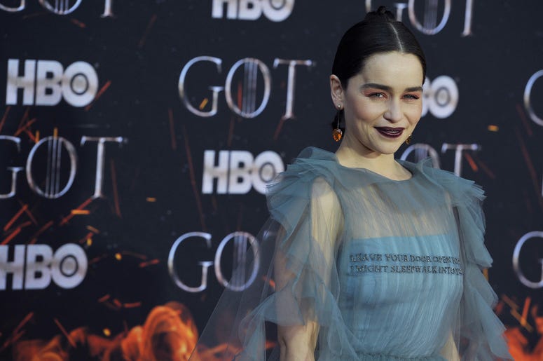 Emilia Clarke attends HBO's "Game of Thrones" eight and final season premiere at Radio City Music Hall in New York, NY, April 3, 2019. Emilia Clarke attends HBO's "Game of Thrones" eight and final season premiere at Radio City Music Hall in New York, NY, April 3, 2019.