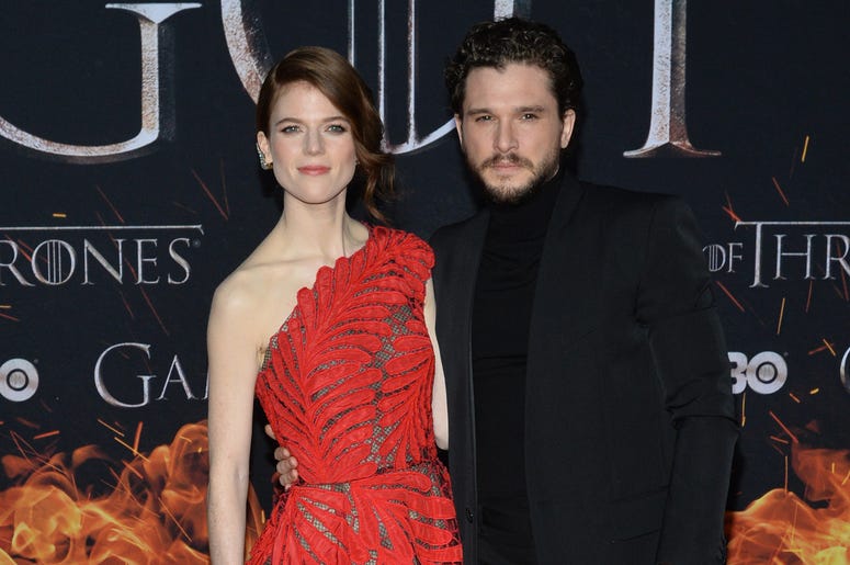 (L-R) Rose Leslie and Kit Harington attend HBO's "Game of Thrones" eight and final season premiere at Radio City Music Hall in New York, NY, April 3, 2019. (L-R) Rose Leslie and Kit Harington attend HBO's "Game of Thrones" eight and final season premiere at Radio City Music Hall in New York, NY, April 3, 2019.