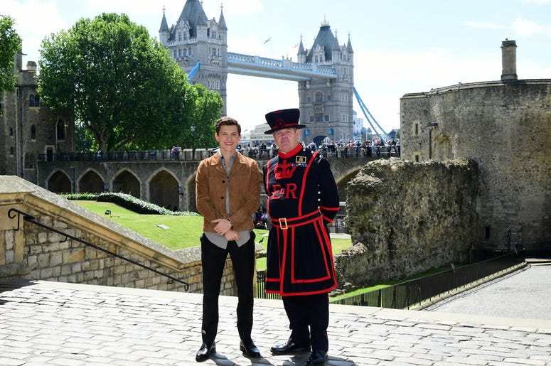 Tom Holland attending the Spider-Man: Far From Home Photocall held at the Tower of London. Tom Holland attending the Spider-Man: Far From Home Photocall held at the Tower of London.