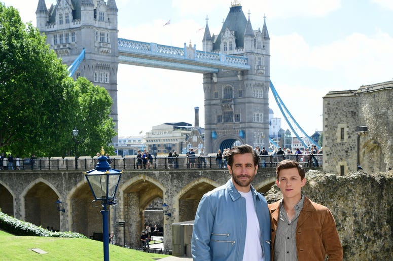 om Holland and Jake Gyllenhaal attending the Spider-Man: Far From Home Photocall held at the Tower of London. ( om Holland and Jake Gyllenhaal attending the Spider-Man: Far From Home Photocall held at the Tower of London. (