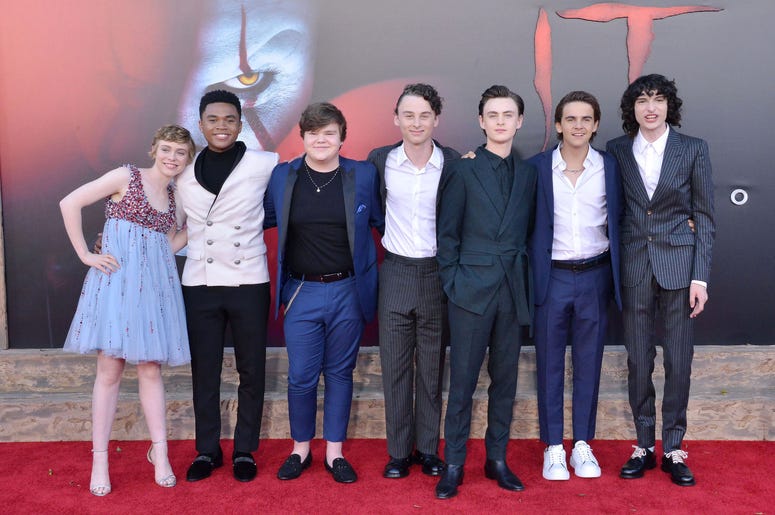 (L-R) IT CHAPTER TWO Cast - Sophia Lillis, Chosen Jacobs, Jeremy Ray Taylor, Wyatt Oleff, Jaeden Martell, Jack Dylan Grazer, and Finn Wolfhard at the Warner Bros. Pictures' IT CHAPTER TWO Premiere held at the Regency Village Theatre in Westwood, CA on Mon (L-R) IT CHAPTER TWO Cast - Sophia Lillis, Chosen Jacobs, Jeremy Ray Taylor, Wyatt Oleff, Jaeden Martell, Jack Dylan Grazer, and Finn Wolfhard at the Warner Bros. Pictures' IT CHAPTER TWO Premiere held at the Regency Village Theatre in Westwood, CA on Mon