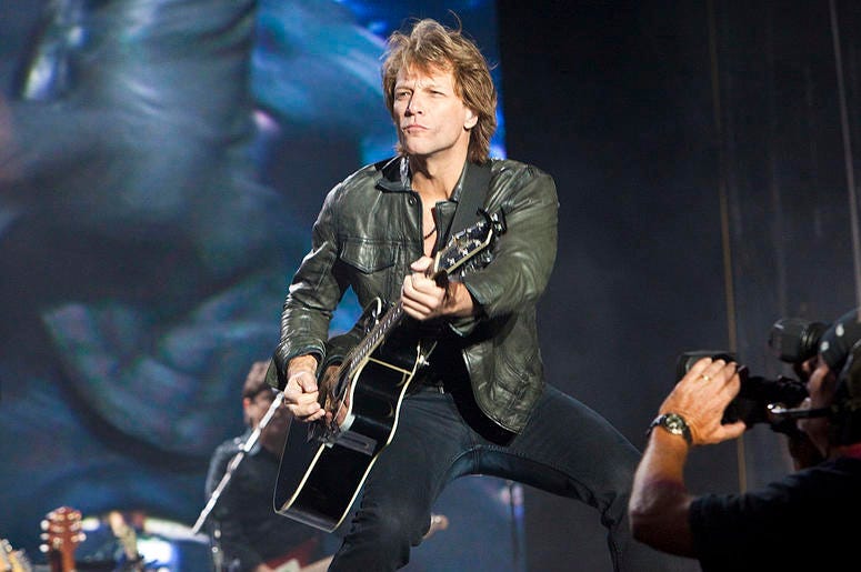 Jon Bon Jovi of Bon Jovi performs Jon Bon Jovi of Bon Jovi performs