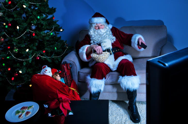 Santa Watching TV