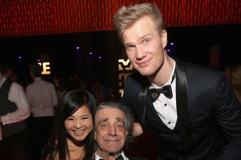 Actor Kelly Marie Tran ,Peter Mayhew, and Actor Joonas Suotamo at the world premiere of Lucasfilm's Star Wars: The Last Jedi at The Shrine Auditorium on December 9, 2017 in Los Angeles, California. Actor Kelly Marie Tran ,Peter Mayhew, and Actor Joonas Suotamo at the world premiere of Lucasfilm's Star Wars: The Last Jedi at The Shrine Auditorium on December 9, 2017 in Los Angeles, California.