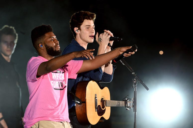 Shawn Mendes and Khalid perform "Youth" at We Can Survive Shawn Mendes and Khalid perform "Youth" at We Can Survive