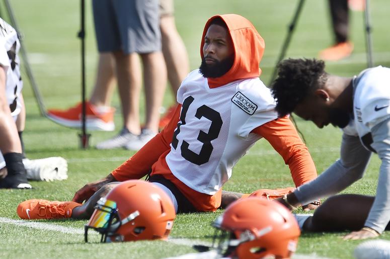 Cleveland Browns wide receiver Odell Beckham (13) stretches during training camp at the Cleveland Browns Training Complex. Cleveland Browns wide receiver Odell Beckham (13) stretches during training camp at the Cleveland Browns Training Complex.