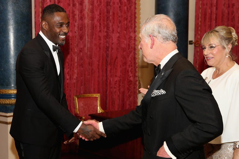 The Prince of Wales meets Idris Elba (left) during the Prince's Trust One Million Young Lives Dinner, at Buckingham Palace in London The Prince of Wales meets Idris Elba (left) during the Prince's Trust One Million Young Lives Dinner, at Buckingham Palace in London