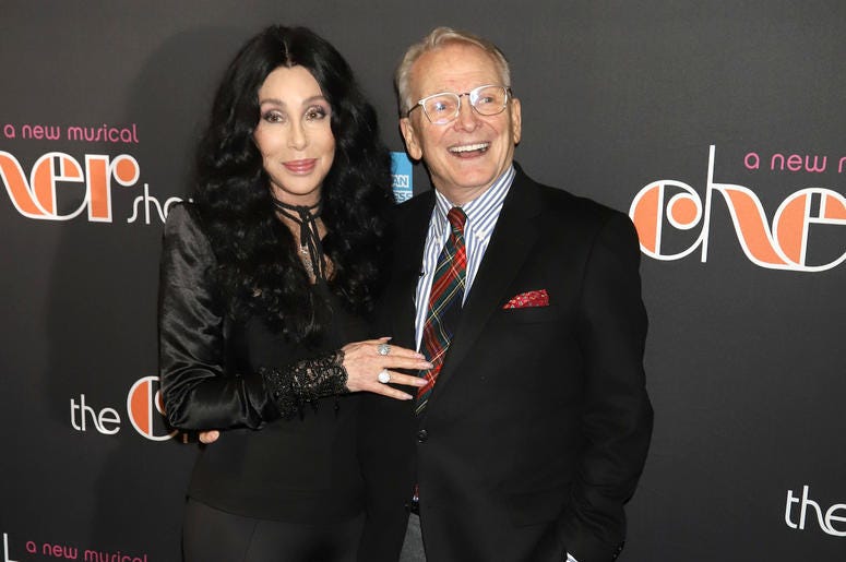Cher and Bob Mackie attend the opening night of "The Cher Show" on Broadway at the Neil Simon Theatre in New York. Cher and Bob Mackie attend the opening night of "The Cher Show" on Broadway at the Neil Simon Theatre in New York.