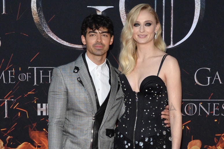 (L-R) Joe Jonas and Sophie Turner attend HBO's "Game of Thrones" eight and final season premiere at Radio City Music Hall in New York, NY, April 3, 2019. (L-R) Joe Jonas and Sophie Turner attend HBO's "Game of Thrones" eight and final season premiere at Radio City Music Hall in New York, NY, April 3, 2019.