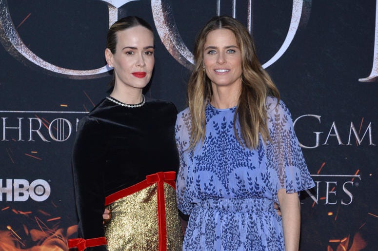(L-R) Sarah Paulson and Amanda Peet attend HBO's "Game of Thrones" eight and final season premiere at Radio City Music Hall in New York, NY, April 3, 2019. (L-R) Sarah Paulson and Amanda Peet attend HBO's "Game of Thrones" eight and final season premiere at Radio City Music Hall in New York, NY, April 3, 2019.