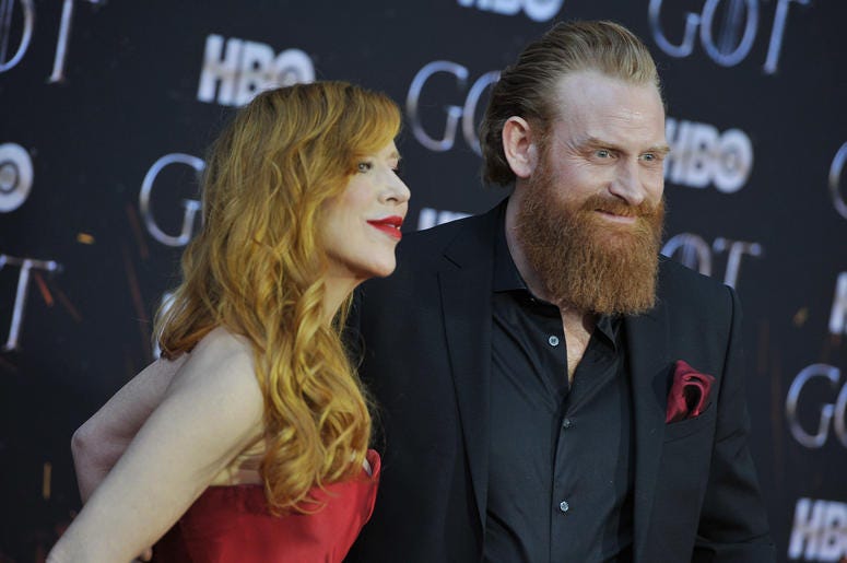 (L-R) Gry Molvær Hivju and Kristofer Hivju attend HBO's "Game of Thrones" eight and final season premiere at Radio City Music Hall in New York, NY, April 3, 2019. (L-R) Gry Molvær Hivju and Kristofer Hivju attend HBO's "Game of Thrones" eight and final season premiere at Radio City Music Hall in New York, NY, April 3, 2019.