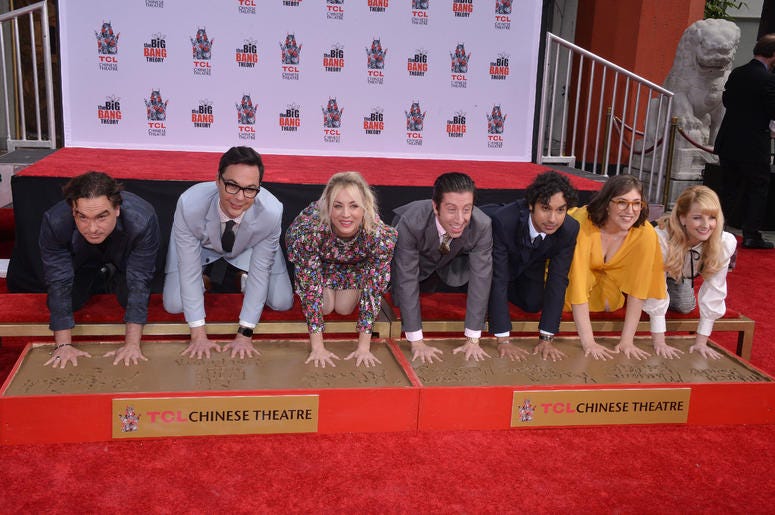 The Cast of "The Big Bang Theory" Johnny Galecki, Jim Parsons, Kaley Cuoco, Simon Helberg, Kunal Nayyar, Mayim Bialik and Melissa Rauch at their Handprints, Ceremony held at the TCL Chinese Theatre in Hollywood, CA on Wednesday, May 1, 2019. The Cast of "The Big Bang Theory" Johnny Galecki, Jim Parsons, Kaley Cuoco, Simon Helberg, Kunal Nayyar, Mayim Bialik and Melissa Rauch at their Handprints, Ceremony held at the TCL Chinese Theatre in Hollywood, CA on Wednesday, May 1, 2019.
