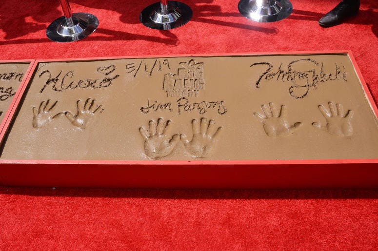 The Cast of "The Big Bang Theory" Kaley Cuoco, Jim Parsons and Johnny Galecki's Handprints in Cement held at the TCL Chinese Theatre in Hollywood, CA on Wednesday, May 1, 2019. The Cast of "The Big Bang Theory" Kaley Cuoco, Jim Parsons and Johnny Galecki's Handprints in Cement held at the TCL Chinese Theatre in Hollywood, CA on Wednesday, May 1, 2019.