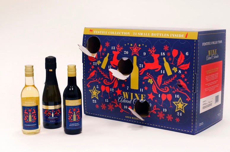 Aldi's Wine Advent Calendar is displayed in New York. DO NOT USE