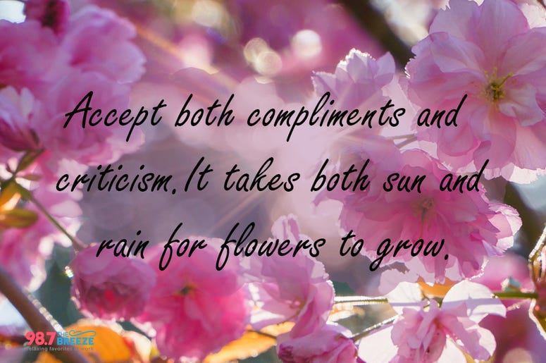 Compliments and Criticism Quote