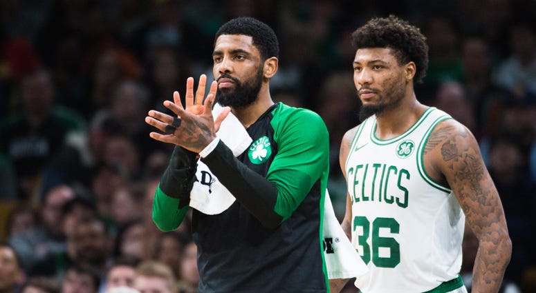 Kyrie Irving and Marcus Smart