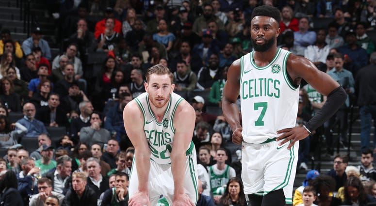 Gordon Hayward and Jaylen Brown