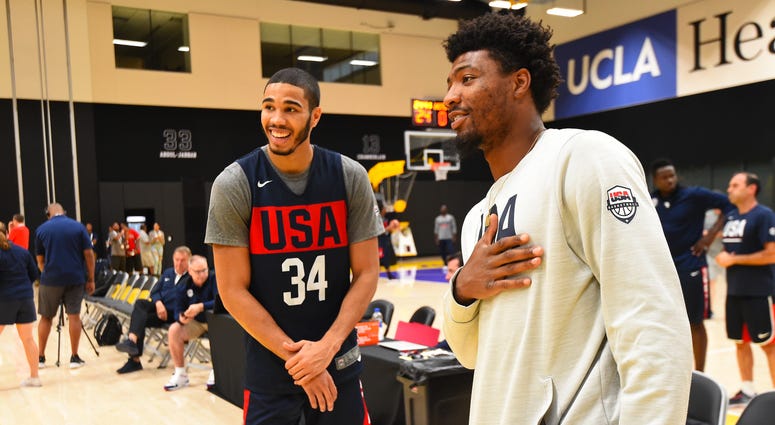 Jayson Tatum and Marcus Smart