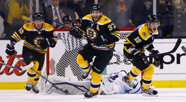 Brad Marchand, Patrice Bergeron and Tyler Seguin
