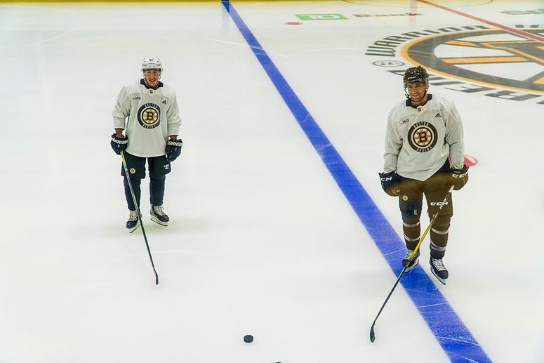 Patrice Bergeron, Brad Marchand (Photo courtesy Boston Bruins)