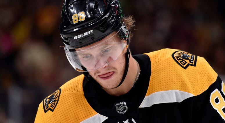 NHL: Ottawa Senators at Boston Bruins Oct 8, 2018; Boston, MA, USA; Boston Bruins right wing David Pastrnak (88) during the third period against the Ottawa Senators at TD Garden. Mandatory Credit: Bob DeChiara-USA TODAY Sports