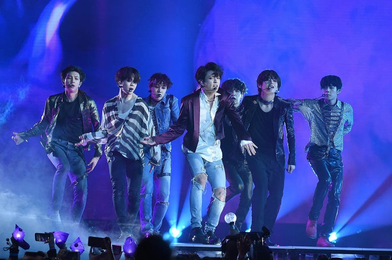 Jungkook, Jimin, V, Suga, Jin, j-hope of BTS perform at the 2018 Billboard Music Awards Jungkook, Jimin, V, Suga, Jin, j-hope of BTS perform at the 2018 Billboard Music Awards