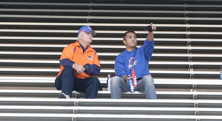 Dec 26, 2018; Dallas, TX, United States; Boise State Broncos fans in the stands after the game against the Boston College Eagles was cancelled in the 2018 SERVPRO First Responder Bowl at Cotton Bowl Stadium. Mandatory Credit: Tim Heitman-USA TODAY Sports Dec 26, 2018; Dallas, TX, United States; Boise State Broncos fans in the stands after the game against the Boston College Eagles was cancelled in the 2018 SERVPRO First Responder Bowl at Cotton Bowl Stadium. Mandatory Credit: Tim Heitman-USA TODAY Sports