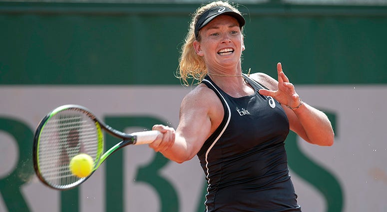 May 31, 2018, Paris, France: Coco Vandeweghe (USA) in action during her match against Lesia Tsurenko (UKR) on day five of the 2018 French Open at Roland Garros. Mandatory Credit: Susan Mullane-USA TODAY Sports May 31, 2018, Paris, France: Coco Vandeweghe (USA) in action during her match against Lesia Tsurenko (UKR) on day five of the 2018 French Open at Roland Garros. Mandatory Credit: Susan Mullane-USA TODAY Sports