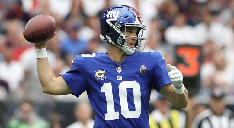 Giants quarterback Eli Manning passes against the Texans on Sept. 23, 2018, at NRG Stadium in Houston. Giants quarterback Eli Manning passes against the Texans on Sept. 23, 2018, at NRG Stadium in Houston.