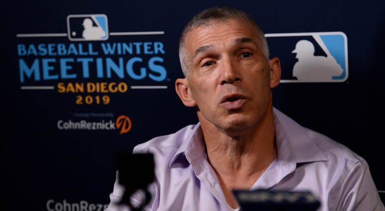 Philadelphia Phillies manager Joe Girardi speaks to the media during the MLB Winter Meetings on Dec. 9, 2019, at the Manchester Grand Hyatt in San Diego. Philadelphia Phillies manager Joe Girardi speaks to the media during the MLB Winter Meetings on Dec. 9, 2019, at the Manchester Grand Hyatt in San Diego.
