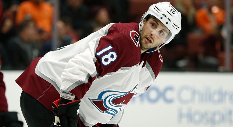 Derick Brassard #18 of the Colorado Avalanche looks on during the third period against the Anaheim Ducks at Honda Center on March 03, 2019 Derick Brassard #18 of the Colorado Avalanche looks on during the third period against the Anaheim Ducks at Honda Center