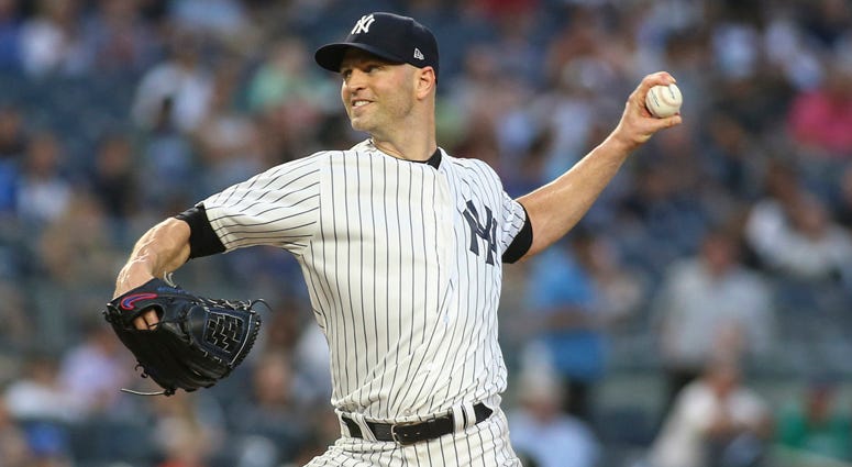 Yankees pitcher J.A. Happ pitches against the Tampa Bay Rays on Aug. 14, 2018, at Yankee Stadium. Yankees pitcher J.A. Happ pitches against the Tampa Bay Rays on Aug. 14, 2018, at Yankee Stadium.