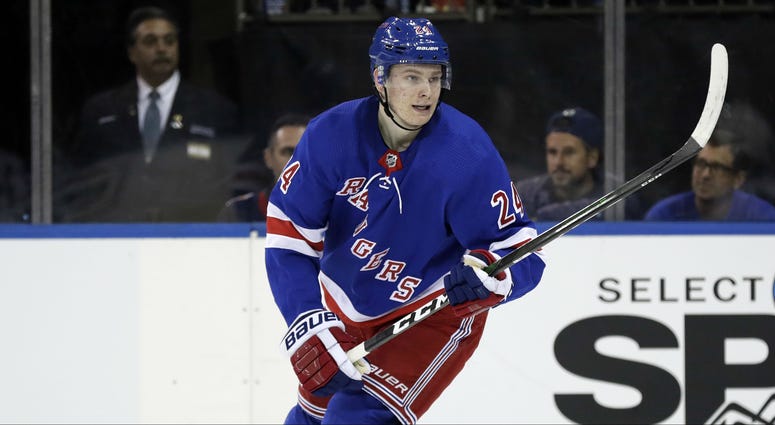 Oct 3, 2019; New York, NY, USA; New York Rangers right wing Kaapo Kakko (24) in action during the second period against the Winnipeg Jets at Madison Square Garden. Oct 3, 2019; New York, NY, USA; New York Rangers right wing Kaapo Kakko (24) in action during the second period against the Winnipeg Jets at Madison Square Garden.