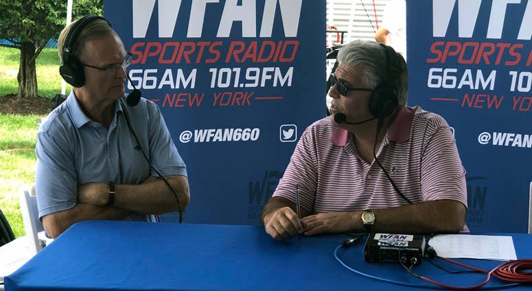 Giants co-owner John Mara chats with Mike Francesa at Giants training camp on July 27, 2018. Giants co-owner John Mara chats with Mike Francesa at Giants training camp on July 27, 2018.