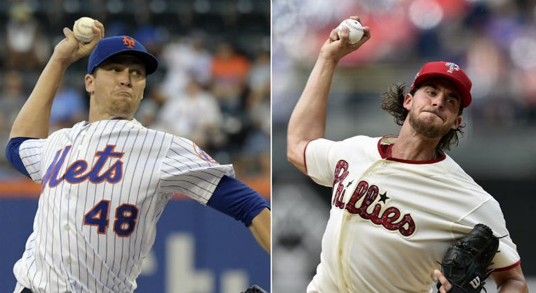 From left, Jacob deGrom, Aaron Nola, Max Scherzer From left, Jacob deGrom, Aaron Nola, Max Scherzer