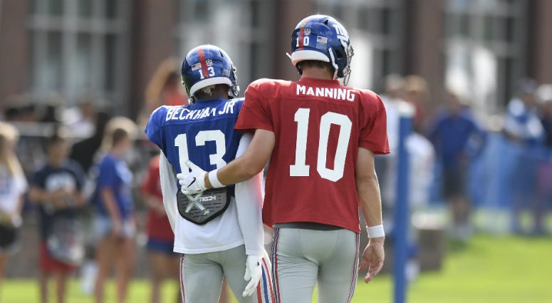 Odell Beckham Jr. and Eli Manning Odell Beckham Jr. and Eli Manning