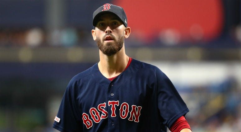 Boston Red Sox starting pitcher Rick Porcello (22) looks on at the end of the third inning against the Tampa Bay Rays at Tropicana Field Boston Red Sox starting pitcher Rick Porcello (22) looks on at the end of the third inning against the Tampa Bay Rays at Tropicana Field