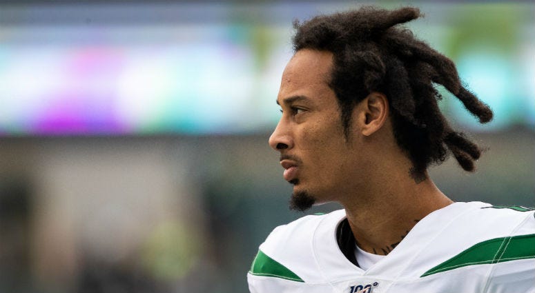 Oct 6, 2019; Philadelphia, PA, USA; New York Jets wide receiver Robby Anderson (11) looks on during warmups before a game against the Philadelphia Eagles at Lincoln Financial Field. Oct 6, 2019; Philadelphia, PA, USA; New York Jets wide receiver Robby Anderson (11) looks on during warmups before a game against the Philadelphia Eagles at Lincoln Financial Field.