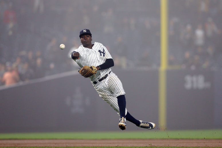 Didi Gregorius throws out Minnesota Twins shortstop Eduardo Escobar for the final out of the game during the ninth inning at Yankee Stadium. Didi Gregorius throws out Minnesota Twins shortstop Eduardo Escobar for the final out of the game during the ninth inning at Yankee Stadium.