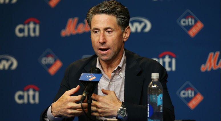 New York Mets chief operations officer Jeff Wilpon addresses the media during a press conference prior to a game against the Miami Marlins at Citi Field. New York Mets chief operations officer Jeff Wilpon addresses the media during a press conference prior to a game against the Miami Marlins at Citi Field.