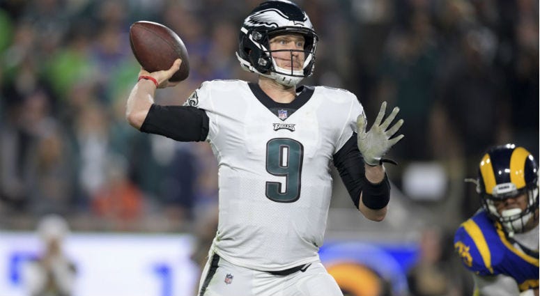 Nick Foles throws a pass in the third quarter against the Los Angeles Rams at Los Angeles Memorial Coliseum. Nick Foles throws a pass in the third quarter against the Los Angeles Rams at Los Angeles Memorial Coliseum.