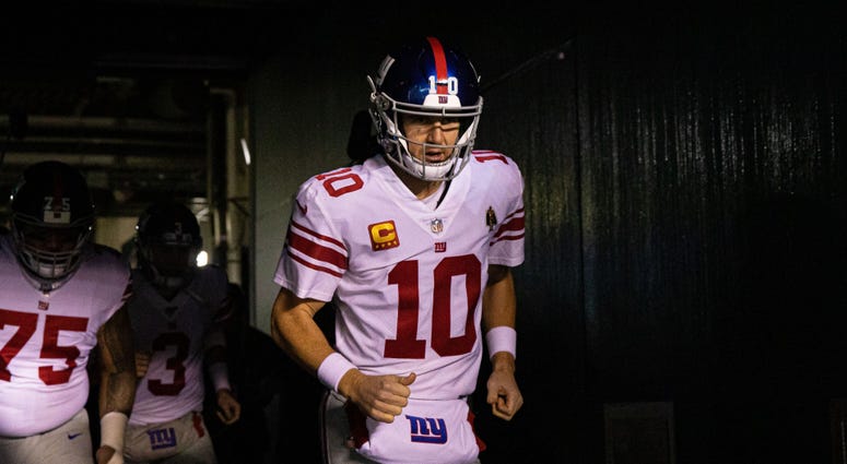 Giants quarterback Eli Manning runs out of the tunnel for a game against the Philadelphia Eagles Dec 9, 2019; Philadelphia, PA Giants quarterback Eli Manning runs out of the tunnel for a game against the Philadelphia Eagles Dec 9, 2019; Philadelphia, PA
