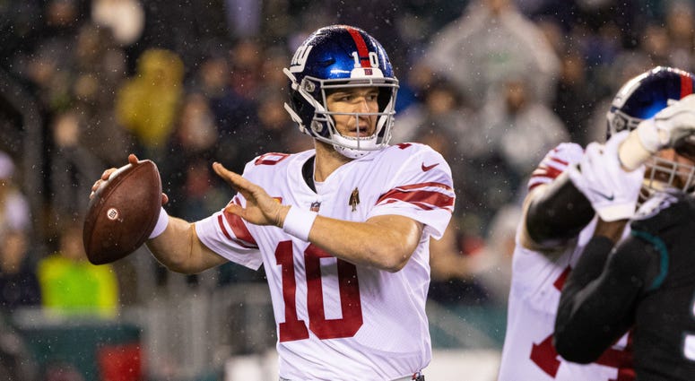 Giants quarterback Eli Manning passes the ball against the Eagles at Lincoln Financial Field Dec 9, 2019; Philadelphia, PA Giants quarterback Eli Manning passes the ball against the Eagles at Lincoln Financial Field Dec 9, 2019; Philadelphia, PA