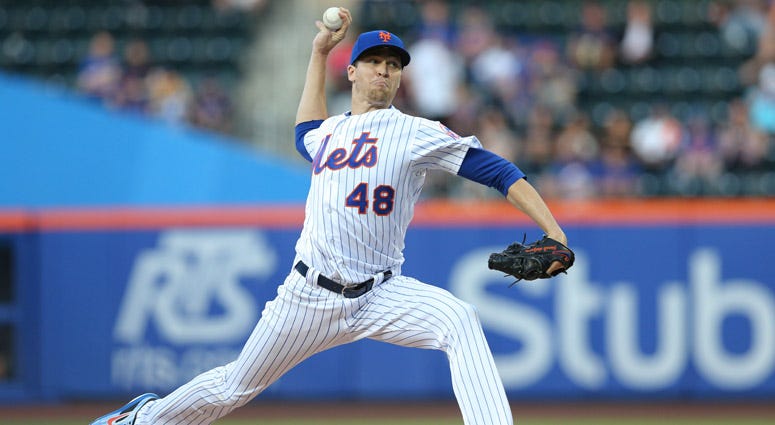 Jacob deGrom pitches against the Miami Marlins on May 23, 2018, at Citi Field. Jacob deGrom pitches against the Miami Marlins on May 23, 2018, at Citi Field.