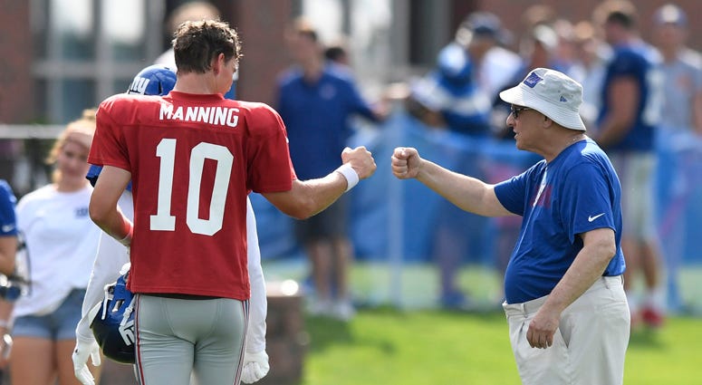 Giants quarterback Eli Manning and general manager Dave Gettleman Giants quarterback Eli Manning and general manager Dave Gettleman