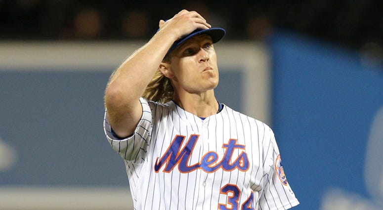 The Mets' Noah Syndergaard reacts in between pitches against the Miami Marlins on Sept. 24, 2019, at Citi Field. The Mets' Noah Syndergaard reacts in between pitches against the Miami Marlins on Sept. 24, 2019, at Citi Field.