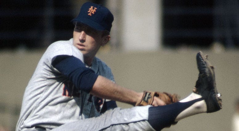 The Mets' Jerry Koosman delivers a pitch against the St. Louis Cardinals on July 21, 1968, against the Cardinals at Busch Stadium in St. Louis. The Mets' Jerry Koosman delivers a pitch against the St. Louis Cardinals on July 21, 1968, against the Cardinals at Busch Stadium in St. Louis.