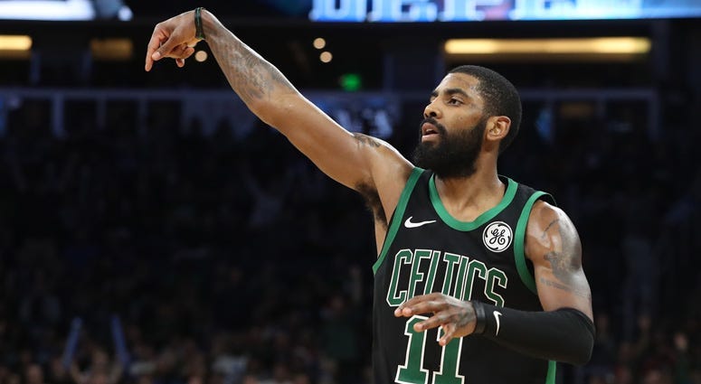 Nets guard Kyrie Irving in action against the Nuggets on Nov. 14, 2019, at the Pepsi Center in Denver. Nets guard Kyrie Irving in action against the Nuggets on Nov. 14, 2019, at the Pepsi Center in Denver.